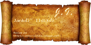 Jankó Ildikó névjegykártya