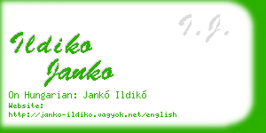 ildiko janko business card